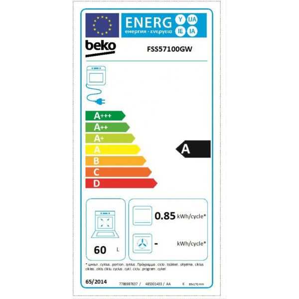 BEKO FSS 57100 GW, 50 cm, ravna ploca, turbo, A klasa, garancija 5 godina, cekovima na 6 meseci, dostava ukljucena u cenu - Image 2