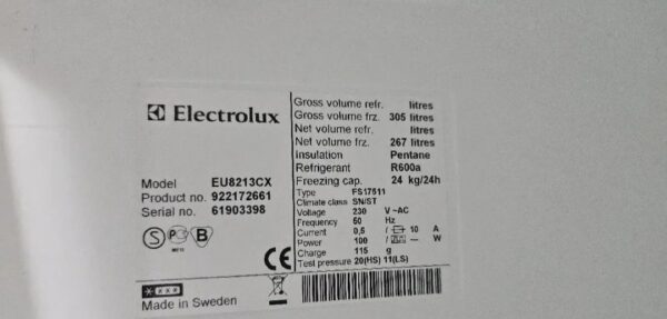 "Electrolux", inox zamrzivac, 305l, 185cm, garancija 6 meseci, prevoz ukljucen u cenu - Image 3