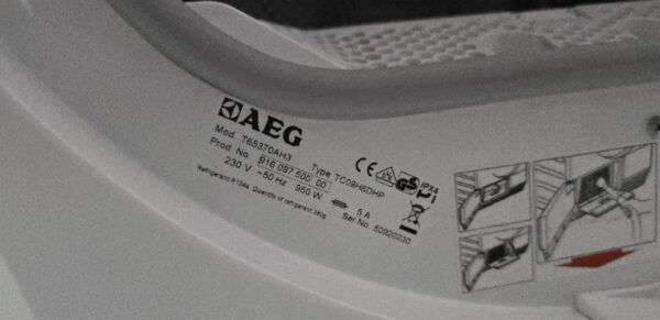 "Aeg - lavatherm - protex", polovna masina za susenje vesa, Toplotna Pumpa, 7 kg, garancija 6 meseci, prevoz ukljucen u cenu. - Image 3