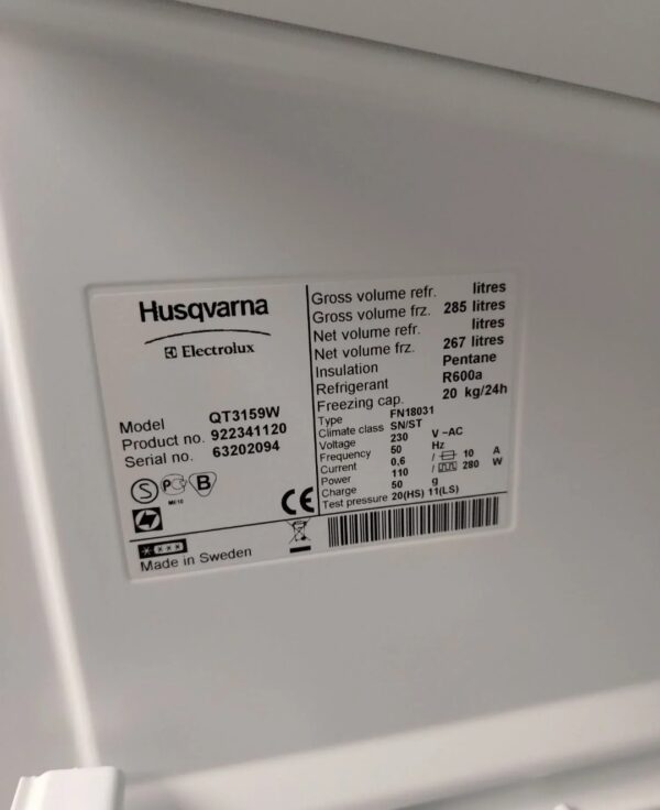 "Husqvarna", polovni  zamrzivač, 285 litara, Frost Free , 6 meseci garancije, prevoz uključen u cenu. - Image 4