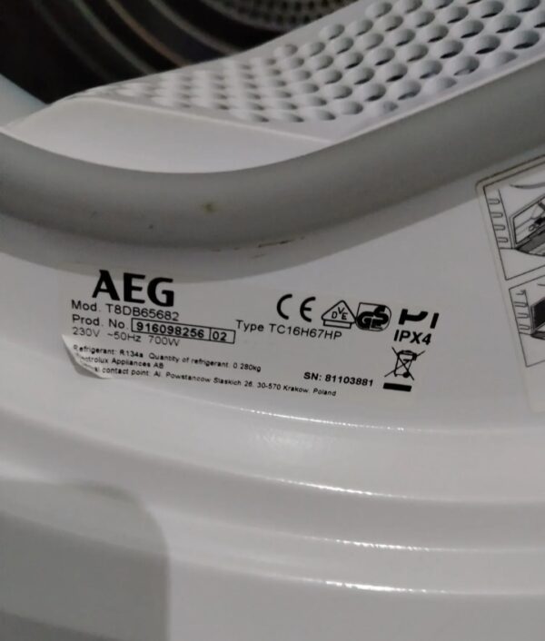 "AEG - 8000 series", polovna  masina za susenje vesa, 8 kg, Toplotna Pumpa, 6 meseci garancija, prevoz uracunat u cenu - Image 3