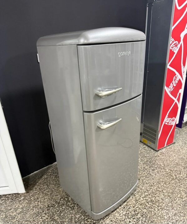 "GORENJE ",GERMANY, polovni Retro Silver Sivi kombinovani frižider, 146 cm, prevoz ukljucen u cenu