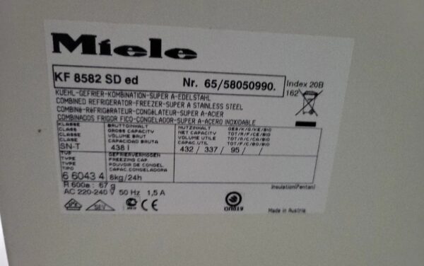 "Miele",  polovan inox frižider, širina 75cm, ogroman, No Frost, A+++, dva motora, garancija 6 meseci, moguc prevoz - Image 3