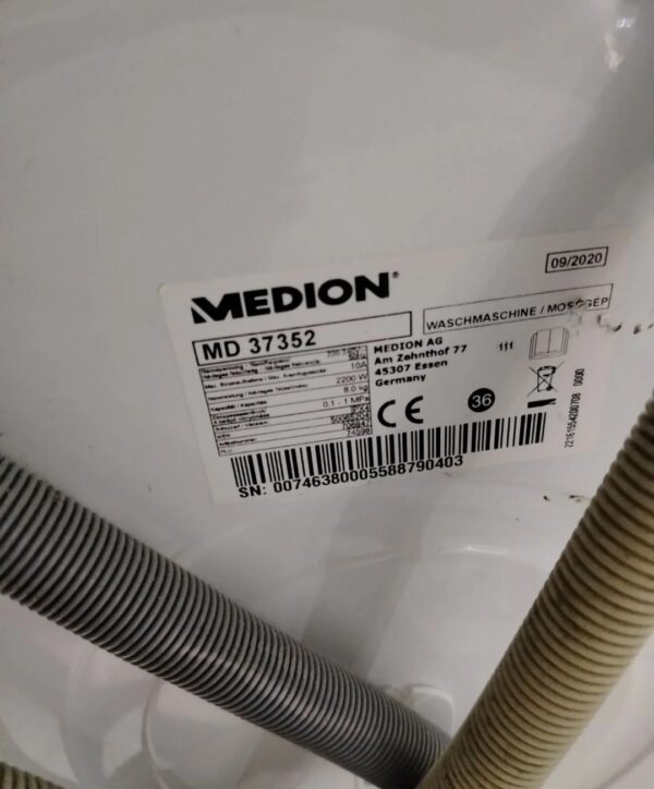 "Medion", polovna ves masina, 8 kg, 1600 rpm, A+++, garancija 6 meseci, prevoz ukljucen u cenu - Image 3