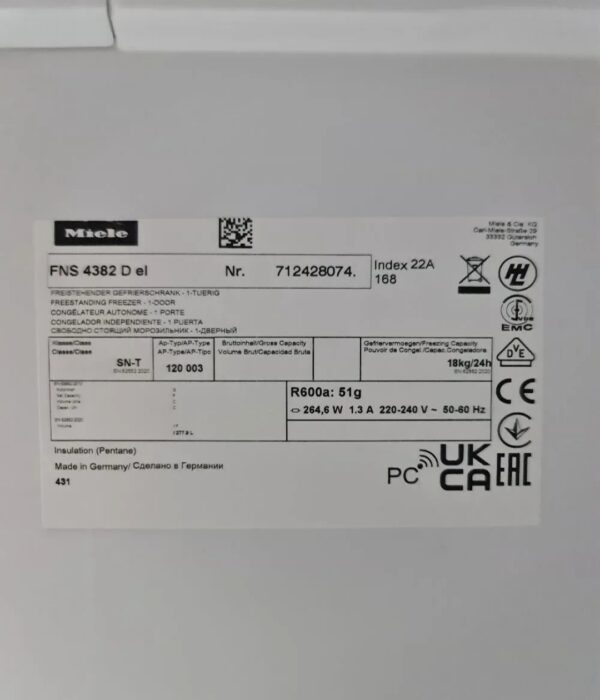 "Miele", zamrzivac , inox - NOVO, inverter, No Frost, LED, touch, 185 cm, garancija 6 meseci, moguc prevoz - Slika 4