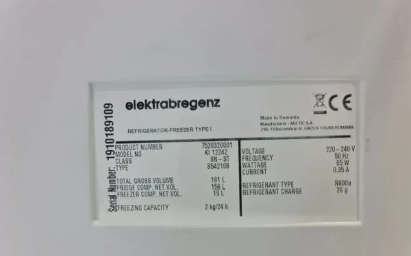 "Elektrabregenz", ugradni frizider 120cm, potpuno NOV, garancija 6 meseci, moguc prevoz - Slika 3