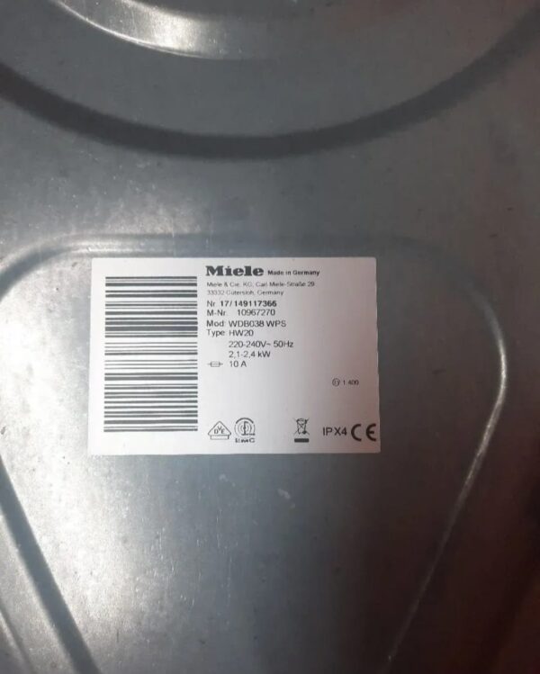 "Miele W1 WDB038", polovna ves masina, 7kg, 1400rpm, zastita od curenja vode i guzvanja, garancija 6 meseci, moguc prevoz, uvoz DE - Slika 8