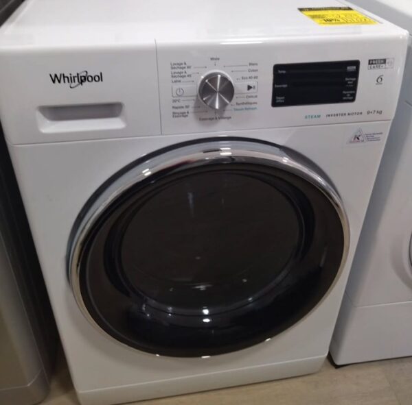 "Whirlpool", Kombinovana ves masina, 9/7kg, 1600rpm, Garancija 25 meseci, 7 godina obezbedjeni rezervni delovi i mogucnost servisiranja i posle isteka garancije, prevoz ukljucen u cenu