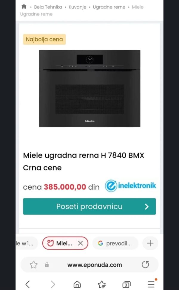 "Miele H 7840 BMX", polovna kombinovana rerna sa mikrotalansom, meni na srpskom, garancija 6 meseci, moguc prevoz - Slika 10