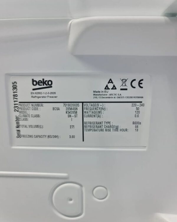 "Beko", ugradni kombinovani frizider, 271l, NoFrost, 177x55cm, garancija 6 meseci, moguc prevoz - Slika 10