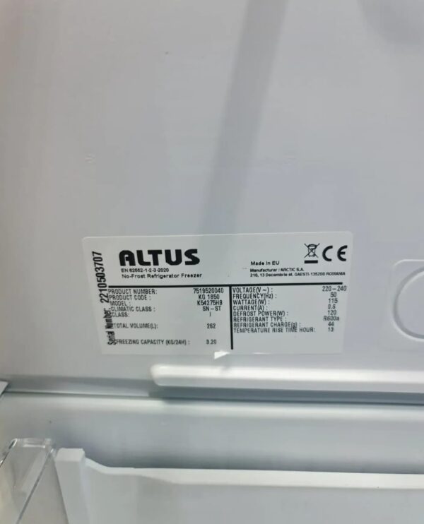 "Altus", kombinovani ugradni frizider, 262l, NoFrost, 177x55cm, garancija 6 meseci, moguc prevoz - Slika 10